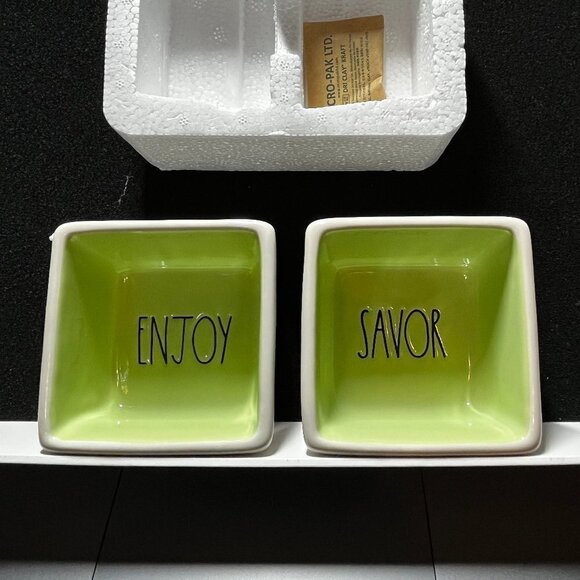 Rae Dunn Savor & Enjoy 3x3 Snack Set-FREE SHIPPING - Picture 2 of 6